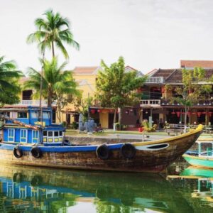 Thu Bon River in Hoi An Vietnam