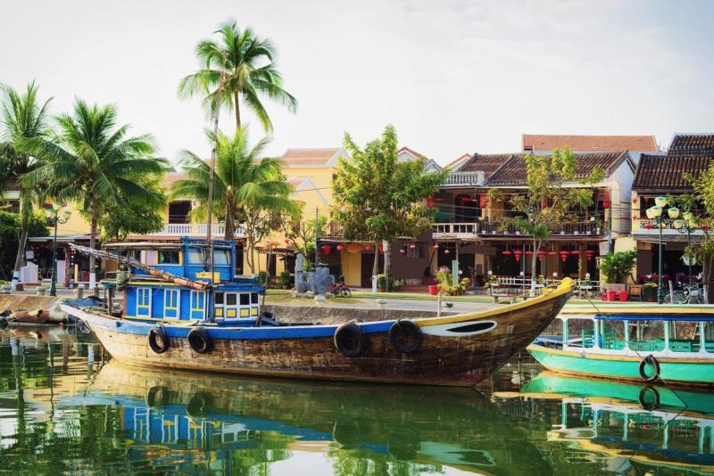 Thu Bon River in Hoi An Vietnam