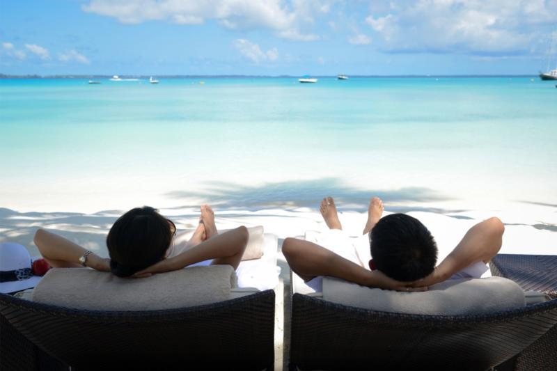 Relaxing on the beach