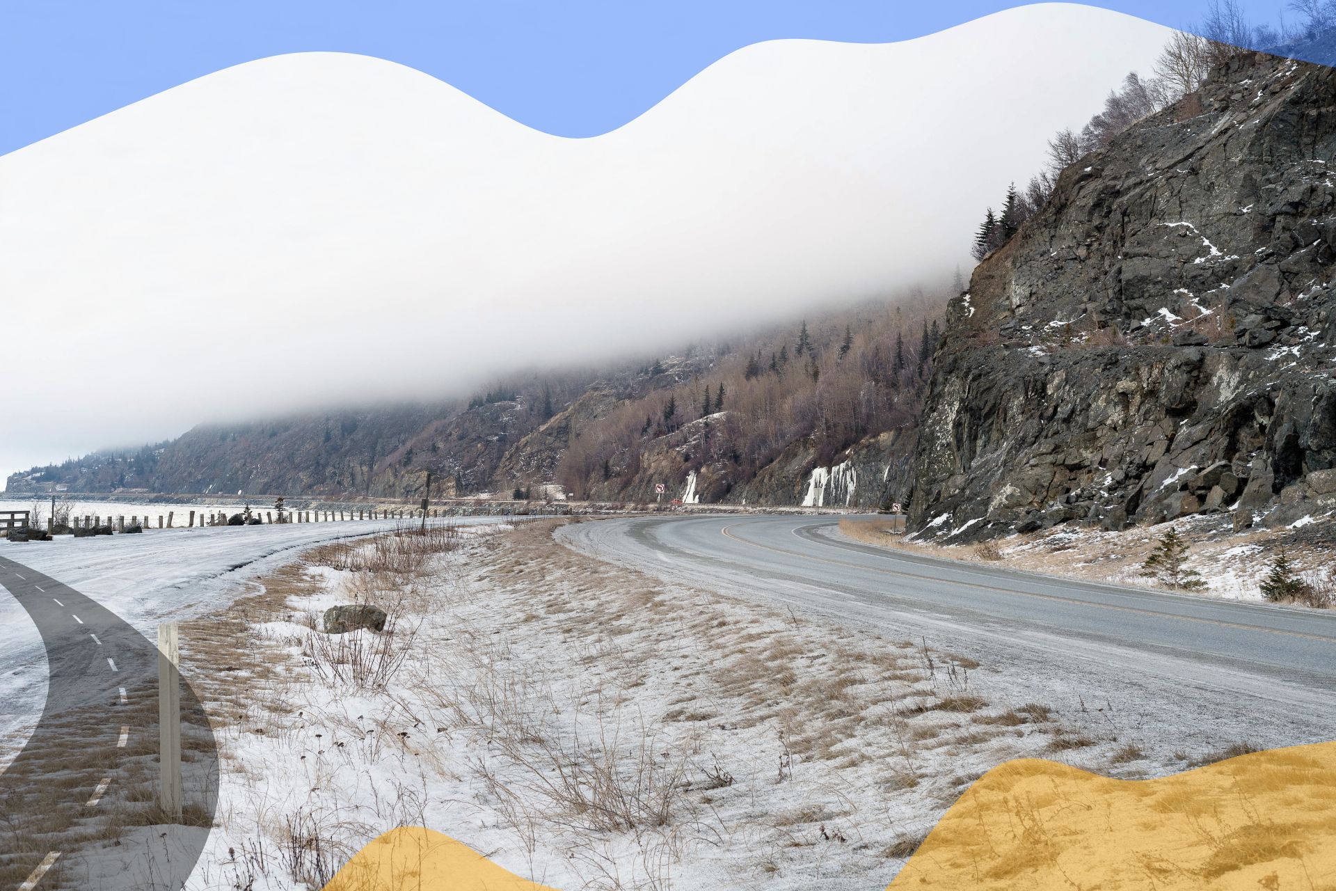 Alaska's Seward Highway during Christmas